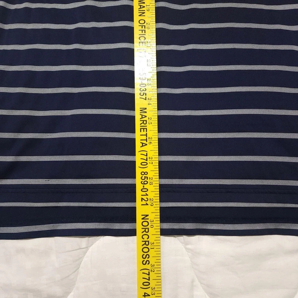 adidas Climacool Polo Shirt Mens XL Blue Striped Golf Performance Lightweight